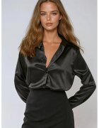 HiCCUP Camasa clasica dama - satin - negru