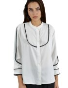 HiCCUP Camasa dama - cu detalii contrastante - alb/negru - textil