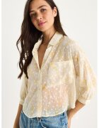 HiCCUP Camasa dama - jacquard floral - galben - textil