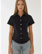 HiCCUP Camasa dama - textil - maneca scurta - negru