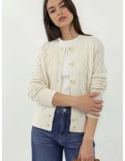 HiCCUP Cardigan - cu nasturi - pulover dama - Fildes Natural -