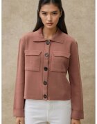 HiCCUP Cardigan - cu nasturi si buzunare - roz pal - acril