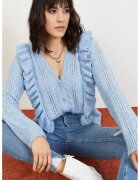 HiCCUP Cardigan dama - jacquard - maneca lunga - albastru - tricot -