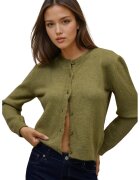 HiCCUP Cardigan dama - tricotat cu guler rotund - slim fit - verde - tricot