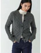 HiCCUP Cardigan femei cu nasturi - impletituri - gri inchis - tricot -