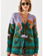 HiCCUP Cardigan lung din jacquard gros - albastru azur - tricot -