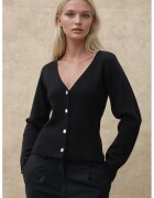 HiCCUP Cardigan - mulat - decolteu in V - negru - tricot