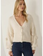 HiCCUP Cardigan supradimensionat cu decolteu in V si aplicatii