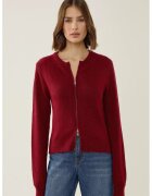 HiCCUP Cardigan tricotat cu fermoar - rosu - acril
