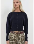 HiCCUP Cardigan tricotat - guler rotund - croiala slim fit - bleumarin - tricot - Bleumarin