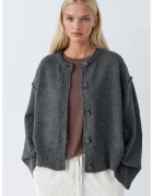 HiCCUP Cardigan tricotat - relaxat - gri - textil