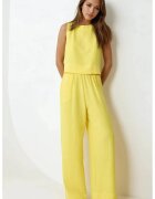 HiCCUP Compleu dama - bluza si pantaloni cu talie elastica - galben - poliester