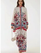 HiCCUP Compleu dama - pantaloni cu talie inalta - croiala larga - alb - textil