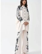 HiCCUP Compleu dama - supradimensionat - guler rotund - alb - textil