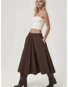 HiCCUP Fusta dama - Fusta Maxi A-Form Fit - maro - material textil