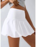 HiCCUP Fusta dama - fusta mini forma balon - alb - textil