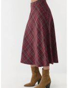 HiCCUP Fusta fusta maxi A-line - inchidere cu fermoar - rosu - textil