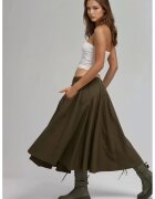 HiCCUP Fusta maxi croiala in forma de A - verde - textil