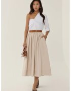 HiCCUP Fusta maxi cu volane - bumbac - Bej Natural -