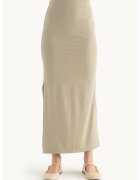 HiCCUP Fusta maxi dama - talie inalta - crapatura laterala - textil - verde