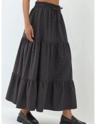 HiCCUP Fusta maxi - straturi - talie elastica - maro - textil