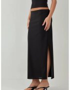 HiCCUP Fusta maxi - talie joasa - neagra - textil
