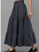 HiCCUP Fusta maxi - volane - Oxford Blue - textil