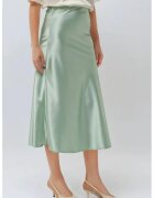 HiCCUP Fusta midi dama cu talie inalta - satin - verde