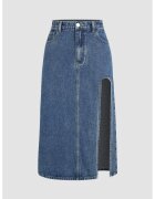 HiCCUP Fusta midi dama denim - albastru