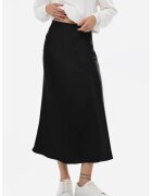 HiCCUP Fusta midi dama - talie inalta - satin - negru