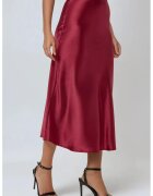 HiCCUP Fusta midi dama - talie inalta - satin - rosu