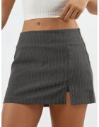 HiCCUP Fusta mini - cu dungi - detaliu slit - gri inchis - bumbac