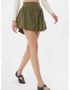 HiCCUP Fusta mini cu pantaloni scurti atasati dama - talie inalta - textil - verde