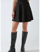 HiCCUP Fusta mini dama - eleganta - piele intoarsa - negru