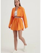 HiCCUP Fusta mini - talie inalta - snur - portocalie - textil
