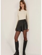 HiCCUP Fusta scurta - mini - piele ecologica - neagra - Negru