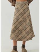HiCCUP Fuste - Fusta Maxi in A cu Fermoar - Natural - Textil