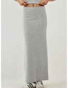 HiCCUP Fuste - fusta texturata moale - talie elastica - gri deschis - tricot