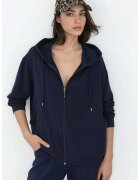 HiCCUP Hanorac dama - cu fermoar integral - finisaj moale - bleumarin - textil
