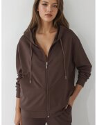 HiCCUP Hanorac dama - cu fermoar - textil - maro - Maro