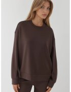 HiCCUP Hanorac dama decolteu rotund - textil - maro cognac