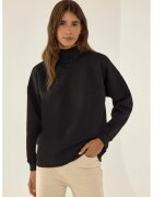 HiCCUP Hanorac dama guler inalt - croiala lejera - negru - bumbac