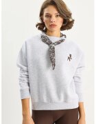 HiCCUP Hanorac dama - guler rotund brodat - gri - textil