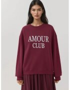 HiCCUP Hanorac dama guler rotund - croiala relaxata - caramiziu - tricot