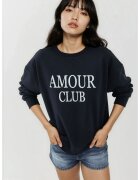 HiCCUP Hanorac dama imprimeu - guler rotund - croiala lejera - albastru inchis - tricot