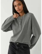 HiCCUP Hanorac dama - model relaxat - gri - textil