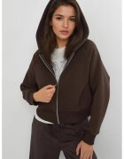HiCCUP Hanorac dama - Relaxed Fit - maro cafeniu - textil