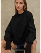 HiCCUP Hanorac dama supradimensionat - guler rotund - negru - textil