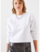 HiCCUP Hanorac dama supradimensionat - textil - alb