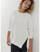 HiCCUP Hanorac dama - texturat - guler rotund - fermoar - alb - textil